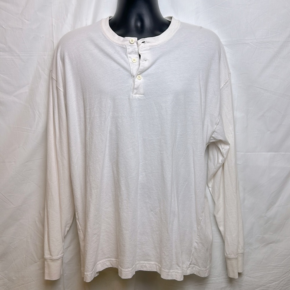 Abercrombie & Fitch Soft A&F Essentials Oversized Henley. Off White. XL.